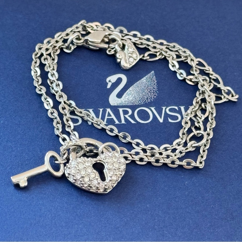 SWAROVSKI Crystal Heart and Key Pendant Necklace